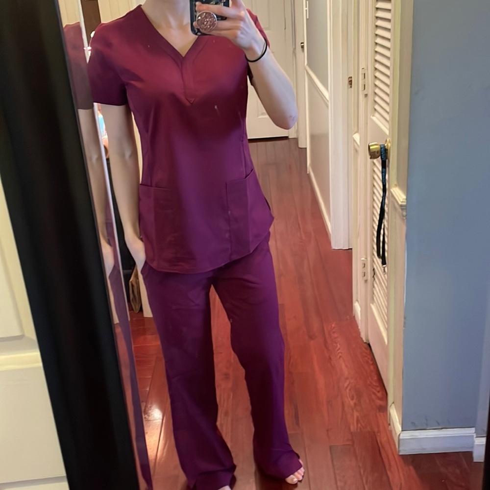 Maroon scrubs!! Healing hands